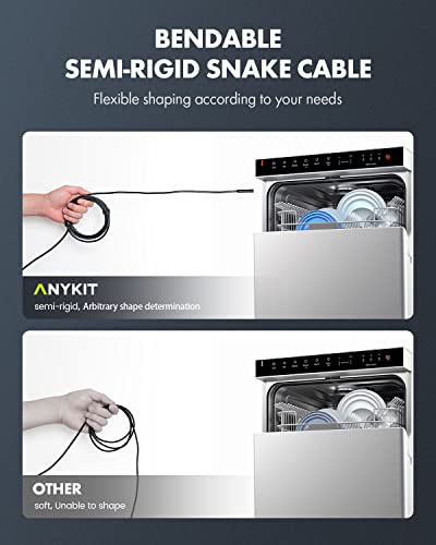 Anykit USB Endoscope Camera with 8 Adjustable LED Lights, Borescope with Semi-Rigid Snake Camera, IP67 Waterproof USB Inspection Camera for Phone & Tablet (9.8 ft)