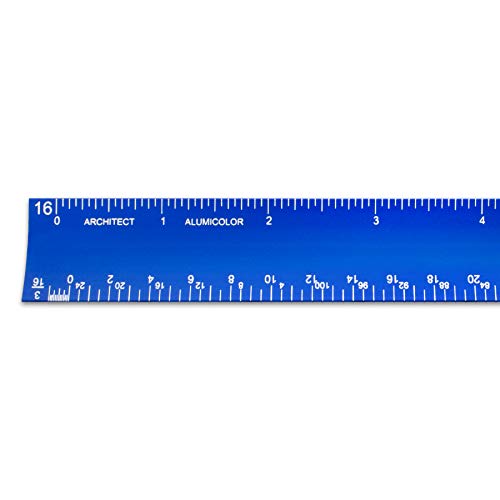 Alumicolor Aluminum Architect Hollow Scale for School, Office, Art and Drafting, Blue