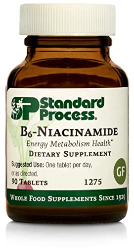 Standard Process B6-Niacinamide - Energy Metabolism, Heart Health, and Digestion Supplement with Vitamin B6, Niacin, Ascorbic Acid, Reishi Mushroom, Shiitake Mushroom, and More - 90 Tablets