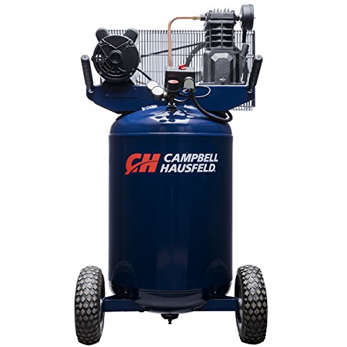CAMPBELL HAUSFELD 30 Gallon Vertical Air Compressor, Portable, Single Stage, Dual Voltage, 2 HP Air Compressor, Ideal for Workshops and DIY Projects, Efficient and Reliable Performance.