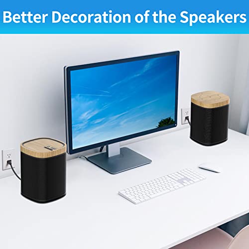 1.15ft Power Cord Compatible with Sonos One, One SL and Play 1 Speakers with Wood Skin Decal Wrap Stickers, L-Sharped Short Power Cable Replacement Cord for Sonos Power Supply Cable - Black