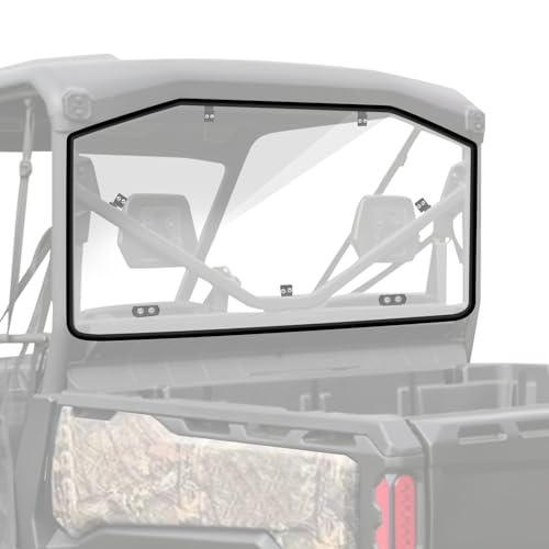 Scratch-Resistant Defender Rear Windshield - StarknightMT UV-Proof Back Window Rear Window Compatible With Can-Am Defender 2016-2024 HD5 HD8 HD10 Max (Clear)