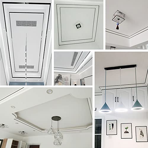 Black Trim Molding, Peel and Stick Mirror Border Design, Flexible Wall Ceiling Floor Cabinet Tile Edge Moulding, 5m x 0.66cm