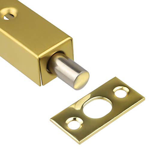 Xnrtop 2 Pcs Door Flush Bolt - 8 Inch Concealed Security Door Lock for French Doors, Composite Doors, Wood Doors, Double Doors, Dummy Doors, Stainless Steel Finish (Golden)