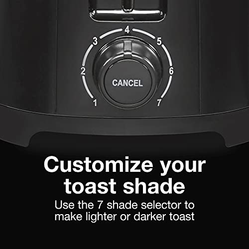 Proctor Silex 2-Slice Toaster with Extra Wide Slots for Bagels, Cool-Touch Walls, Shade Selector, Toast Boost, Auto Shut-off and Cancel Button, Black (22305)