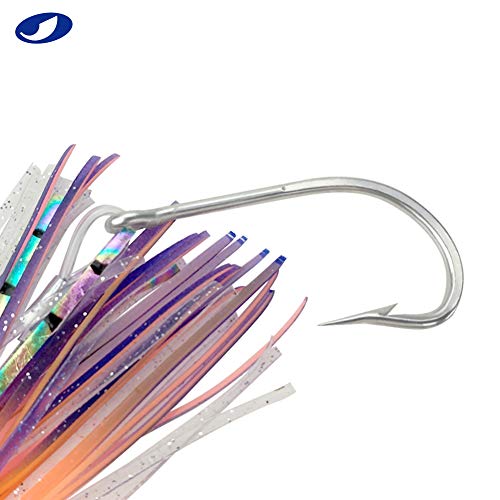 OCEAN CAT Trolling Lure Set of 6 6 inch Offshore Big Game Deep Sea Fishing Gear Mahi Trolling Lure for Marlin Tuna Mahi Dolphin Durado Wahoo Free Mesh Bag (6 in - Crystal Head - 6pcs)