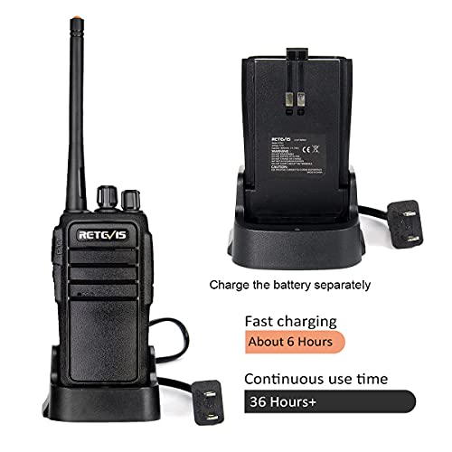 Case of 10,Retevis RT21 Updated 3000mAh 2 Way Radio Rechargeable, Heavy Duty Two Way Radio Long Range, 16CH VOX Handfree Adults Walkie Talkies for Business Retail Contractor Agriculture Black