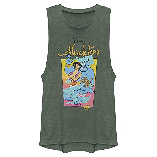 Disney Junior's Princess Neon Vapor Festival Muscle, Pine Green Heather, XX-Large