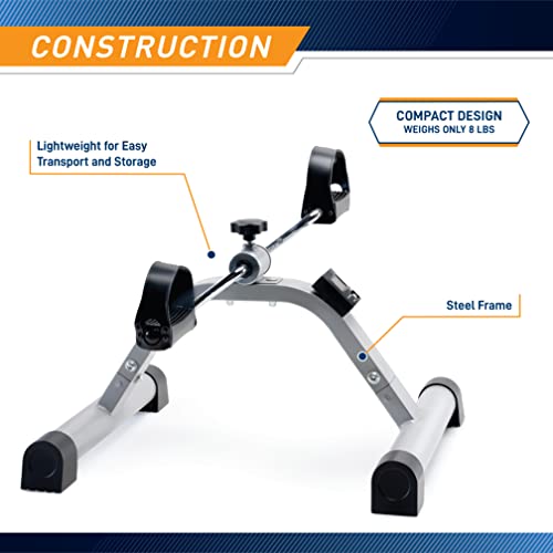 Marcy Portable Mini Pedal Exercise Cycle Compact Bike with Adjustable Manual Resistance, 8 Pounds NS-912
