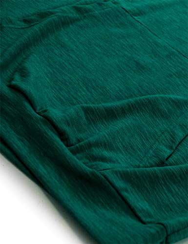 MOQIVGI Hoodies for Women Cowl Neck Sweater Knitted Striped Color Block Patchwork Activewear Pullover Shirt Cute Comfy Workout Waistband Sweatshirt Tunic Tops with Kangaroo Pocket Green Medium