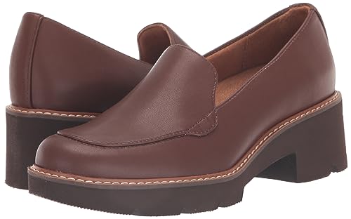 Naturalizer Womens Cabaret Slip On Lightweight Lug Heeled Loafer Cappuccino 8.5 M