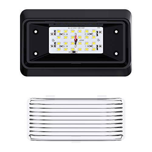 Leisure LED RV Exterior Porch Utility Light - 12v 280 Lumen Lighting Fixture. Replacement Lighting for RVs, Trailers, Campers, 5th Wheels. Black Base, Clear and Amber Lens Included (Black, 1-Pack)