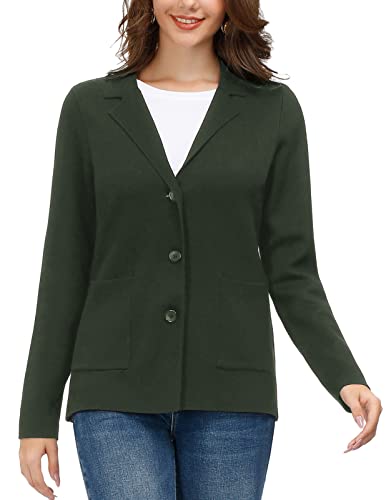 Womens Casual Work Office Blazer Open Front Long Sleeve Cardigan Jacket(M, Wine)