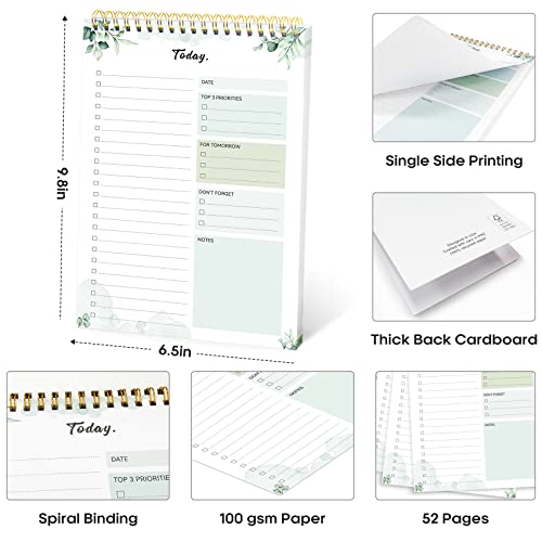 To Do List Pad - To Do List Notebook for Work with 52 Sheets, Undated Daily Planner Perfect for Daily Tasks and Goal Setting, To Do List Notepad Suitable for Office, Home and School-Nature