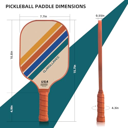 Pickleball Paddle Set of 2 Fiberglass Rackets,USAPA Approved Pickleball Set of 2 Pickle Ball Paddles,Fiberglass Surface & PP Honeycomb Core,Breathable Handle,4 Indoor & Outdoor Balls,1 Pickleball Bag