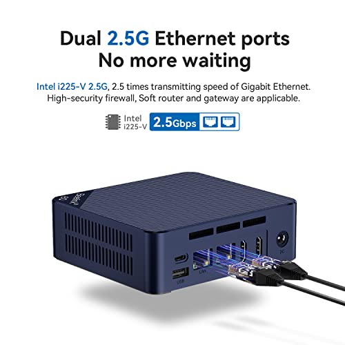 Beelink EQ13 Dual LAN Mini PC, Intel Alder-Lake N100 (up to 3.4GHz), 16GB DDR4 RAM 500GB PCIe3.0 SSD Mini Computers, WiFi6, BT5.2, USB3.2, Dual HDMI, Built-in Power Supply Home/Office Desktop PC