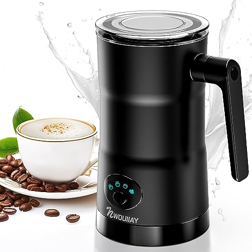 NWOUIIAY 4 in 1 Milk Frother Electric and Steamer 11.8 oz/350ml Hot/Cold Foam Maker Intelligent Temperature Control Electric Milk Warmer for Latte/Coffee/Hot Chocolate/Cappuccino