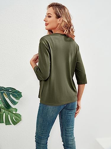 BENANCY Women 3/4 Sleeves Bolero Shrugs Open Front Lightweight Cardigan White M