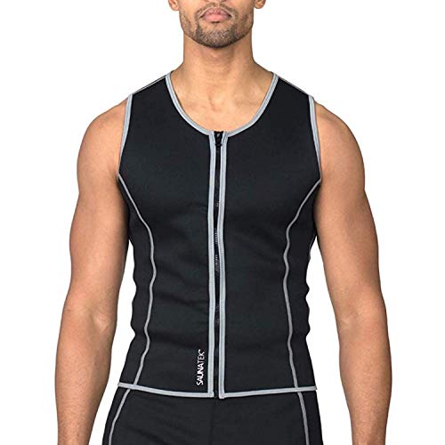SaunaTek Men's Sauna Sweat Suit Vest for Exercise and Heat Training, Neoprene, Small