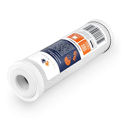 Aquaboon 5 Micron 10 x 2.5 Carbon Block Water Filter Cartridge CTO Whole House Water Filter Replacement Compatible with WHKF-WHWC, FXWTC, 2-PACK
