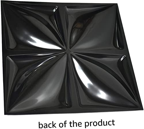 Art3d Matt Black 3D Wall Panel PVC Flower Design Cover 3 Sq Meter, for Interior Wall Décor in Living Room,Bedroom,Lobby,Office,Shopping Mall