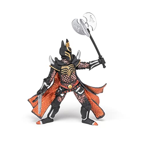 Papo "Knight with A Triple Battle Axe" Figure, Black/Orange