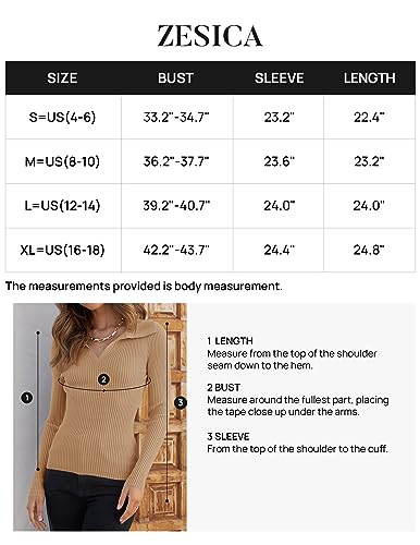 ZESICA Sweaters for Women 2024 Fall Long Sleeve V Neck Ribbed Knit Pullover Tops Casual Slim Fit Basic Tee Shirts,Navy,Large