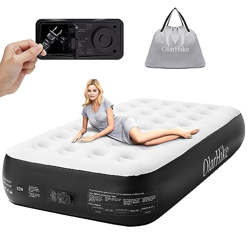 OlarHike Twin Air Mattress with Built in Pump,Inflatable Blow Up Mattresses Storage Bag for Camping,Travel&Guests,13" Airbed-High Speed Inflation Black Bed,Camping Accessories,Indoor