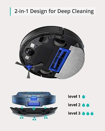 eufy by Anker, RoboVac G30 Hybrid, Dynamic Navigation 2.0, 2-in-1 Sweep and mop, 2000Pa Powerful Suction,Robot Vacuum,Wi-Fi, Boundary Strips