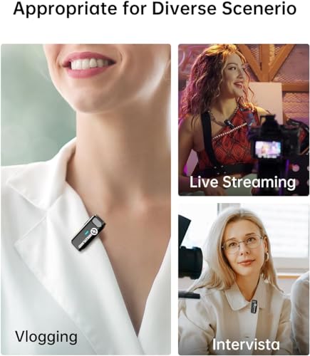Hollyland Lark M1 Wireless Lavalier Microphone (1TX+1RX, No Charging Case) Compatible with iPhone Android Camera, 650ft 8h Noise Reduction Lapel Mic for YouTube, Interview, Recording, Vlog, Black