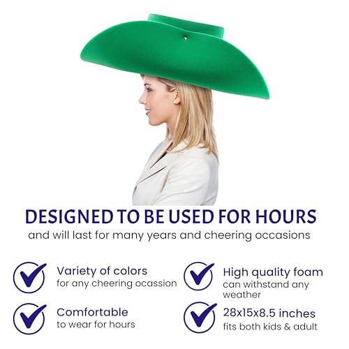 FUNSTITUTION Cowboy Hat - Giant Foam Hat - Oversized Silly, Funny Hat - Black - For Adults and Kids