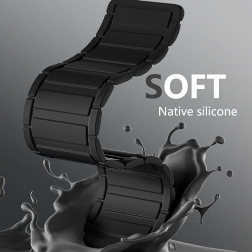 Easuny Magnetic Watch Band Compatible with Apple Watch 44mm 45mm 49mm 46mm 42mm 41mm 40mm 38mm Bands for Men Women Wrist Solo Loop, Sport Silicone Strap for iWatch Series 10 9 8 7 6 5 4 3 SE 2nd Ultra