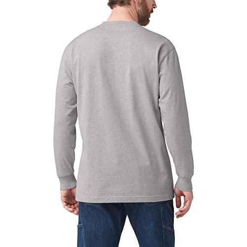 Dickies Men's Long Sleeve Wordmark Graphic T-Shirt, Heather Gray, Small