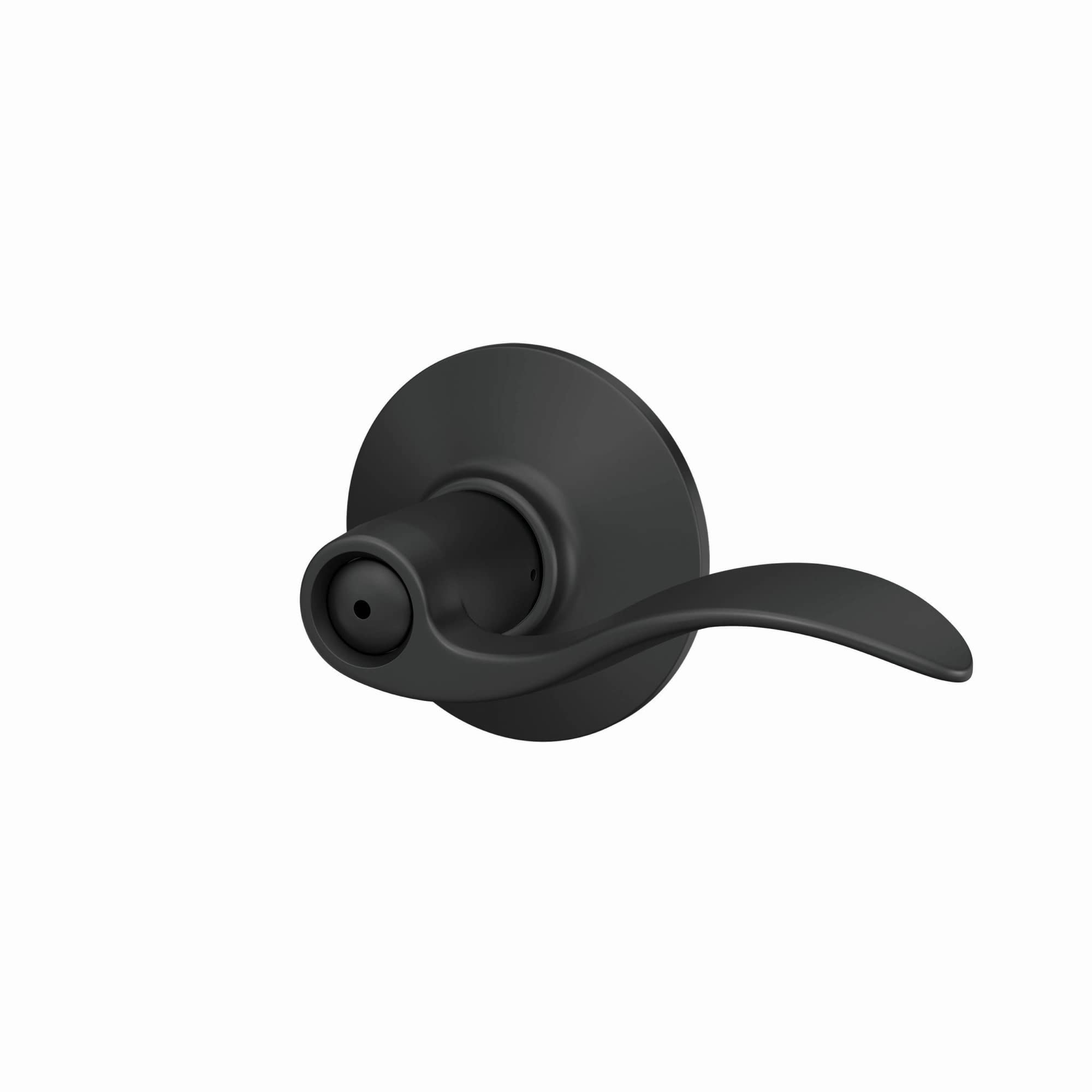 Schlage F40 ACC 622 Accent Door Lever, Bed & Bath Privacy Lock, Matte Black