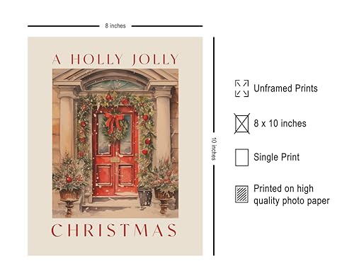 Poster Master Merry Christmas Poster - Christmas Tree Print - Christmas Art - Holiday Art - Winter Art - Gift for Men & Women - Great Decor for Dorm, Bedroom or Living Room, 24x32 Unframed Wall Art