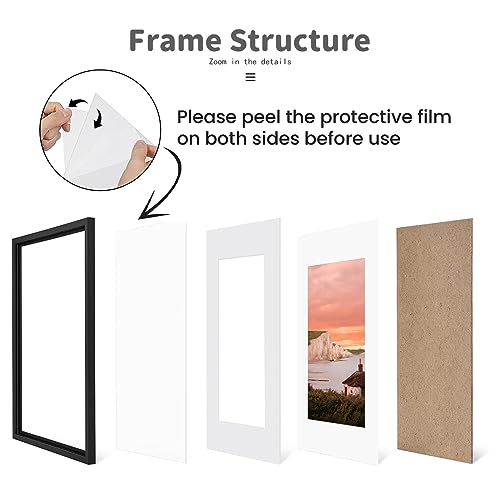 8.5x11 Picture Frame, Wall Gallery Photo Frames,Stable and Sturdy Black Frame with High Definition Plexiglass,8.5x11 Poster Photo Frame,Horizontal and Vertical Formats for Wall Hanging, Black