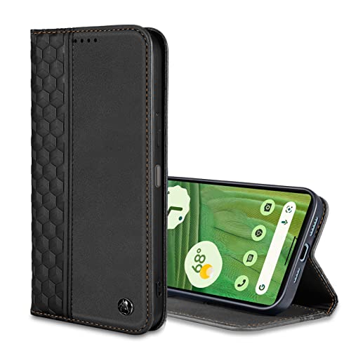 Wallet Case for Google Pixel 8 6.2 inch 2023 - [Strong Magnetic] PU Leather Folio Flip Case with Card Holder Kickstand Protective Phone Cover - Black