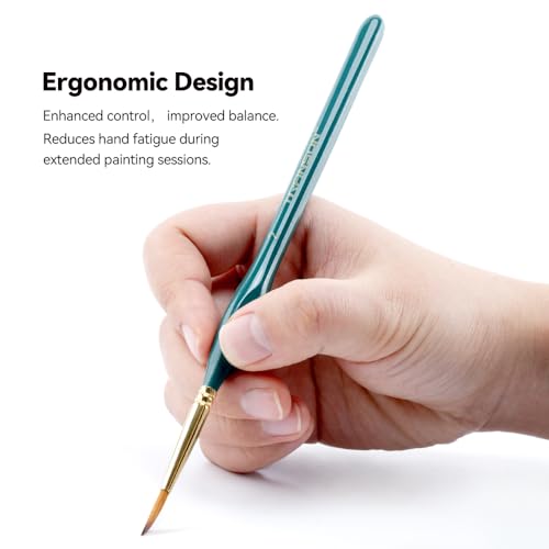 Transon Detail Thin Paint Brush Set 6pcs for Model Minature Craft and Art Painting Green