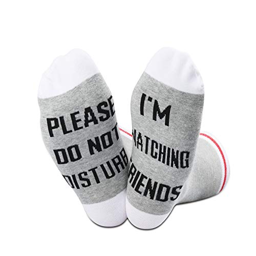 TSOTMO 2 Pairs Please Do Not Disturb I’m Watching TV SHOW Socks (BFF)