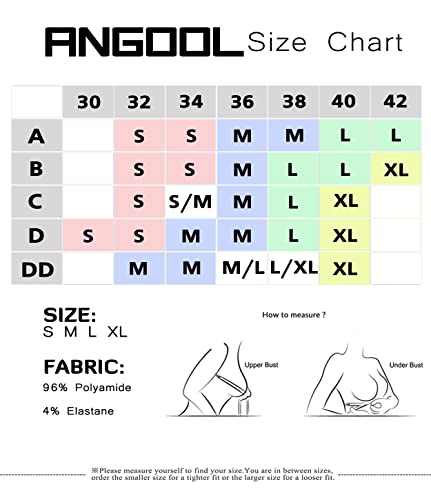 ANGOOL Strappy Sports Bra for Women, Longline Medium Support Yoga Bra Wirefree Padded Sports Bra with Adjustable Straps Black