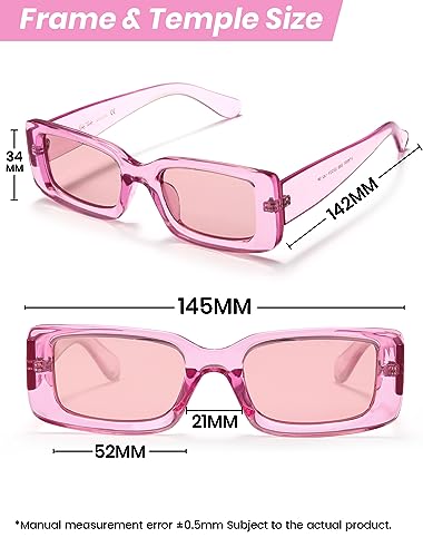 Veda Tinda Vision Fashion Rectangle Sunglasses for Womens and Mens Orange Sunglasses Trendy Vintage Square Unisex Sun Glasses UV400 Protection C27S07
