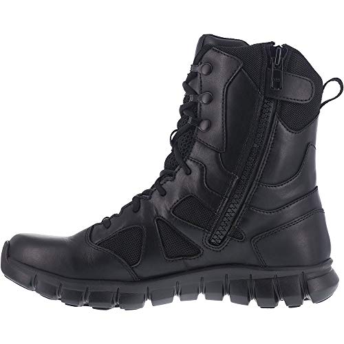 Reebok Womens Rb806 Sublite Cushion 8" Soft Toe Waterproof Boot With Side Zipper Black Military & Tactical, Black, 9 US