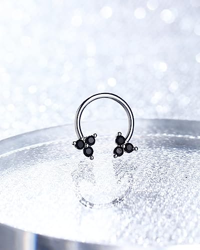 Jewseen 16g Septum Rings Flower Cartilage Hoop Earring 316L Stainless Steel Daith Piercing Jewelry Nose Rings Hoops Piercing Jewelry for Women