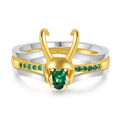 WKXZMTR Loki Ring Superhero Helmet Ring for Unisex Jewelry Marvel Gifts Halloween Cosplay Jewelry Gifts Loki Loves Gifts (Loki 10)