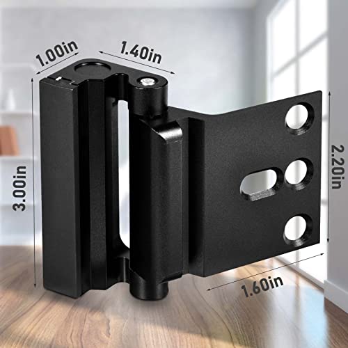 Steinwhale 2Pack Home Security Door Reinforcement Lock, Childproof Safety Door Lock Latch Inside Stopper, Add High Security to Prevent Home Unauthorized Entry, Aluminum Construction Finish Black