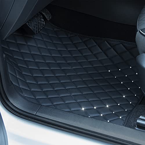 eing All Weather Pu Leather Floor Mats for Car SUV & Truck - 5 Pack/Set (Front & Rear), Heavy Duty Protection,Car Floor Cushion,Black