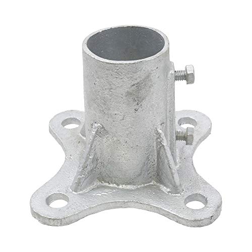 Plum Fittings 2 1/2" Posts (2 3/8" OD) Floor Flange w/ 2 Set Screws (Chain Link Fencing or Steel Round Posts)