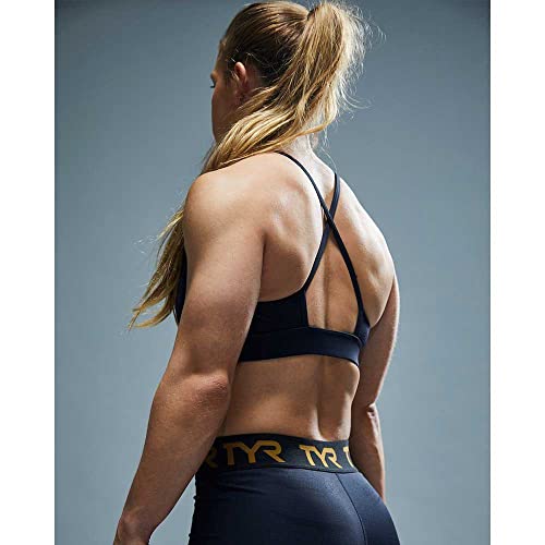 TYR Women's Standard High Neck Performance Sports Bra, Black, X-Small