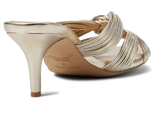 Jewel Badgley Mischka Women's MIA Slide Sandal, Black Leather, 10