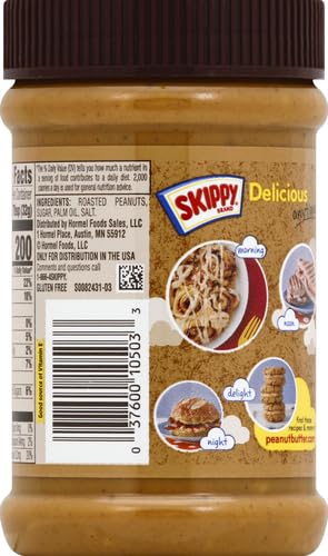 Skippy Natural Peanut Butter, Super Chunky, 15 oz